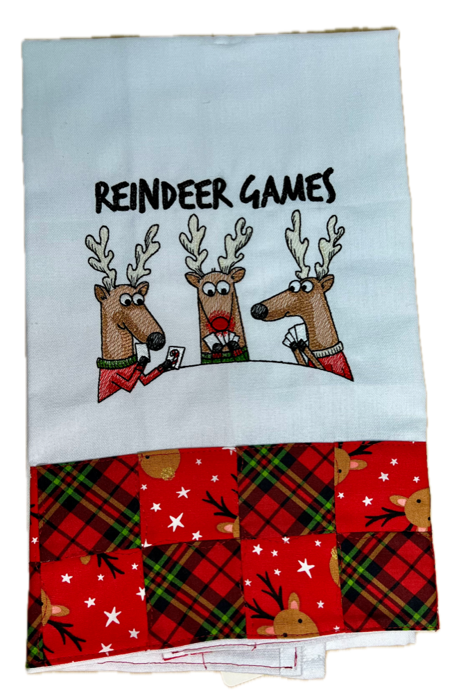 Reindeer Games Tea Towel